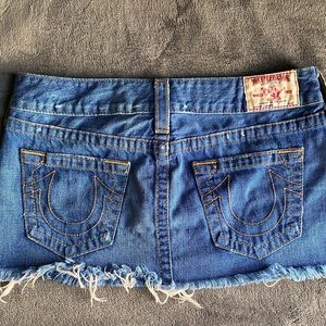 Authentic y2k True Religion Distressed Mini Skirt